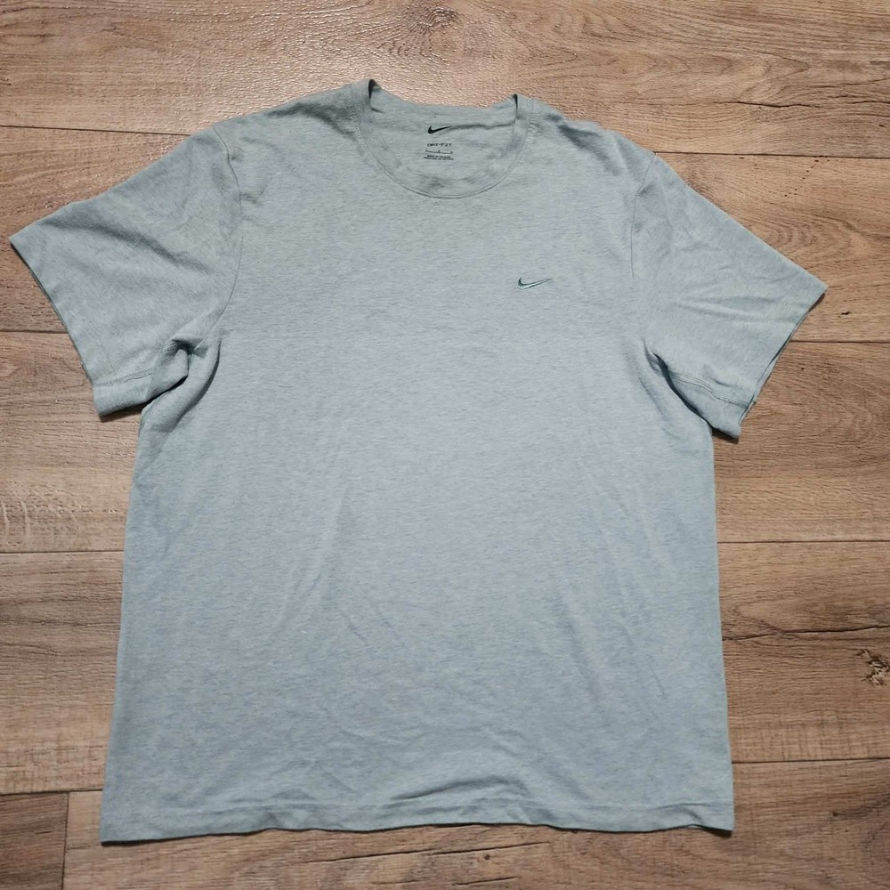 Nike Dri Fit Mens Large Light Green Heathered Training T-Shirt Vent Holes