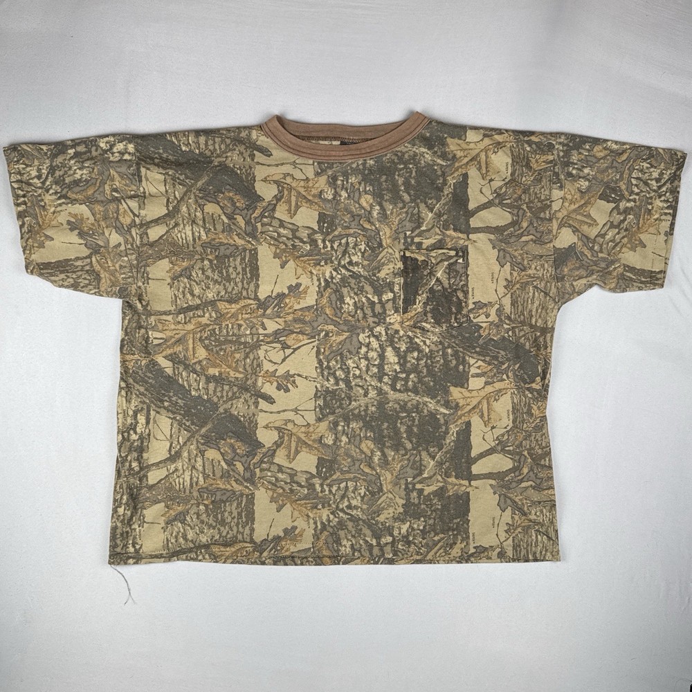 Vintage 90s Camo T Shirt USA Single Stitch Ace Sportswear Sniper 3XL