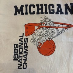 Vintage 1989 UMICH ROSE BOWL/National CHAMPIONS T Shirt L Basketball Michigan