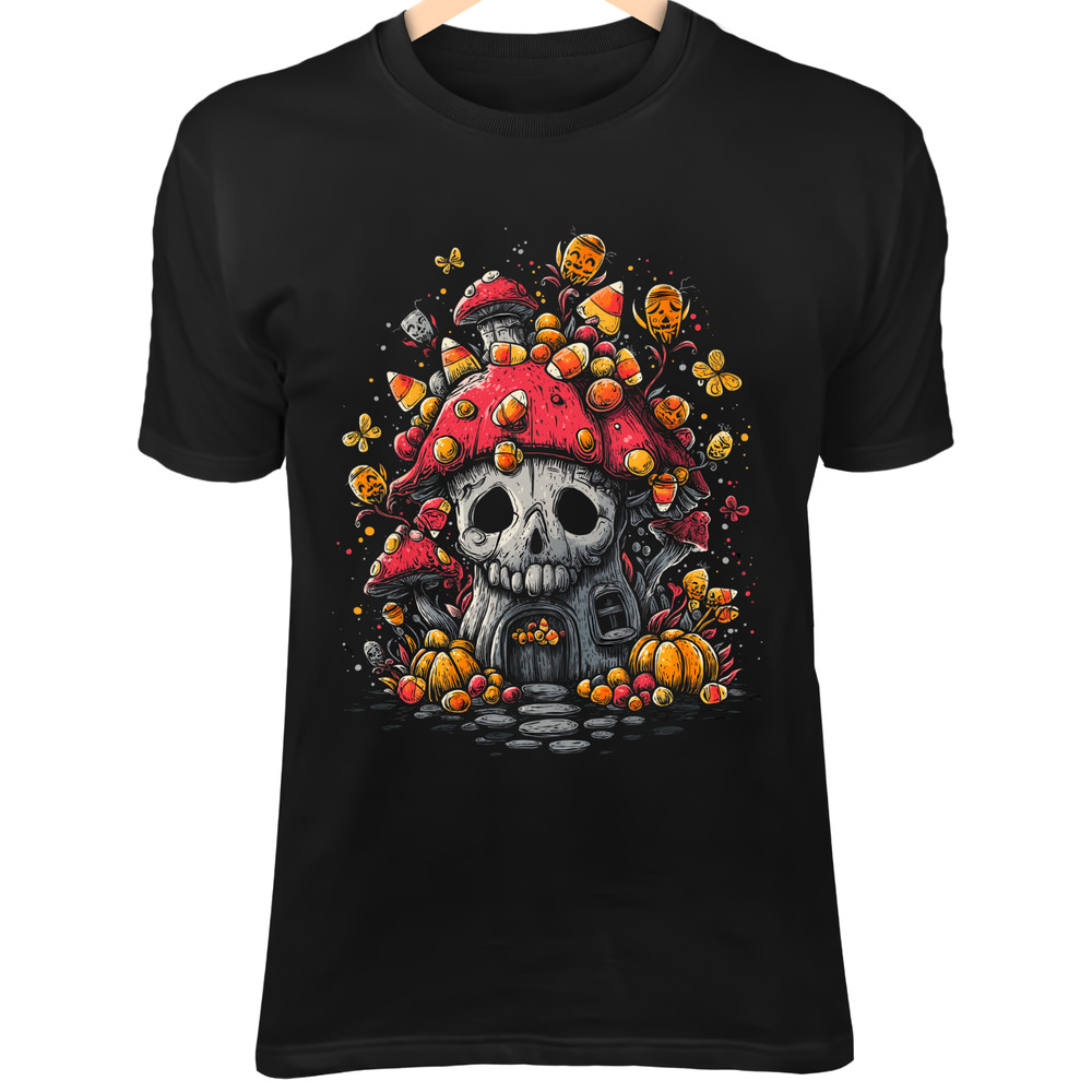 Cute Skull Mushroom House – Candy Corn Lanterns, Fairies & Spooky Halloween