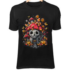 Cute Skull Mushroom House – Candy Corn Lanterns, Fairies & Spooky Halloween