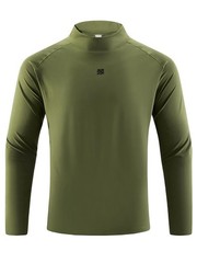 Mens Workout Shirts Long Sleeve Half Turtleneck Brushed Thermal Soft Mock Nec…
