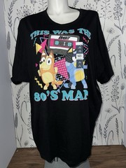 Bluey Mens 80’s Graphic Tee “This Was The 80’s Man” Adult Size 3XL (54/56)