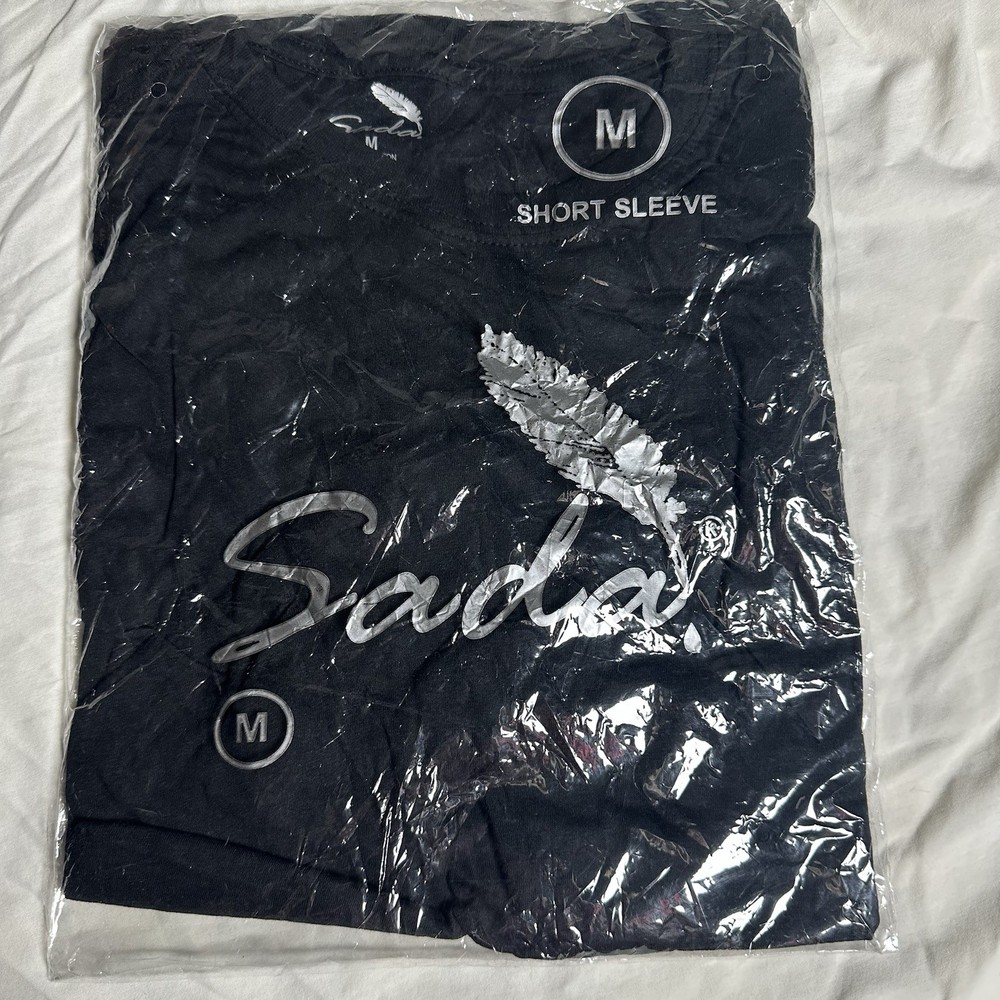 Sada T-Shirt Plain Black Crew Neck T-Shirt for Men Size M