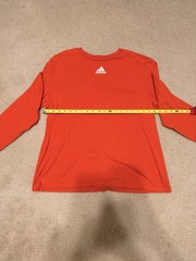 Adidas Amplifier Tee Long Sleeve Shirt Mens 2XL Orange Crew Neck Cotton Gym