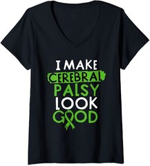 I Make Cerebral Palsy Look Good CP Awareness Green Ri Ladies’ O-Neck Tshirt