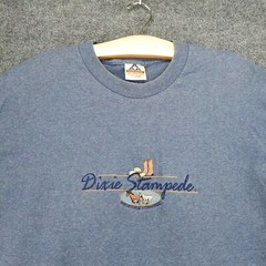 Alstyle Apparel Dixie Stampede Embroidered T-Shirt Mens XL Blue Polycotton