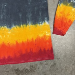 Led Zeppelin T Shirt Mens Large Multicolored Long Sleeve Tie Dye Flaws Preowned