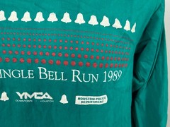 Vintage 80s Running Shirt M Tight Jingle Bell Run Christmas 1989 Houston TX USA