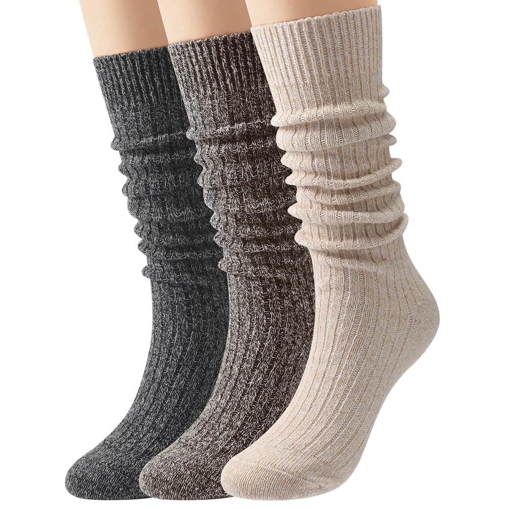 Slouch Socks Women Long Winter Thigh High Boot Scrunch Socks Winter Warm Soft…