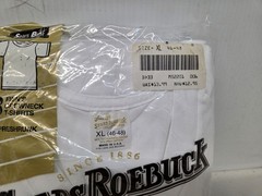 New Pack Of 3 Vintage Sears Golden Comfort Men’s White Crewneck T-Shirts 46-48