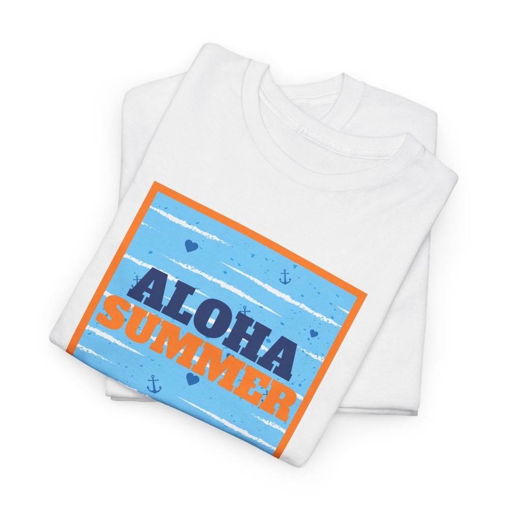 Aloha Summer Nautical Beach T-Shirt: Gildan Tropical Adult Tee