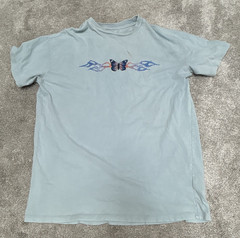 XS Light Blue Butterfly Crew Neck T-Shirt Oversized FREE SHIPPING