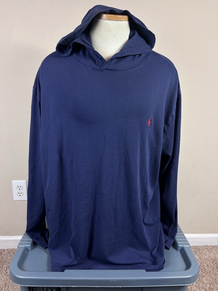 Polo Ralph Lauren Long Sleeve Hoodie Blue Shirt Men’s Size 2XB Big & Tall