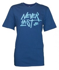 Nike Men’s Never Last Swoosh Athletic Gym Sportswear Performance Blue T-Shirt