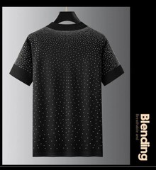 New Fashion Skull Trend Rhinestone Summer Short Sleeve Luxury Men T-Shirt