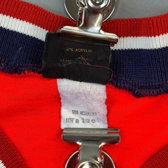Vintage Sears Mens Store Shirt Mens XL Red Acrylic V Neck Short Sleeve USA 70s