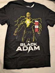 BLACK ADAM Super Hero T Shirt S/C/P 34/36 Black short sleeve DC comics