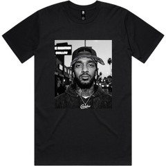 Nipsey Hussle Graphic Tee Portrait Black & White Fitted Athletic Short Sleeve