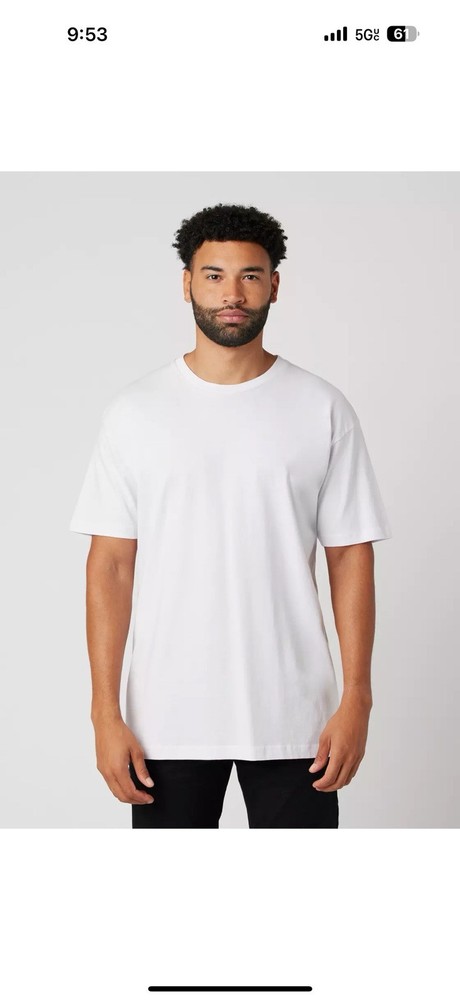 6 Pc 5xL White Cotton Heritage Premium Short Sleeve Vneck- T-Shirt 100% Cotton