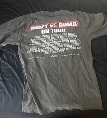 AWGE Don’t Be Dumb World Tour Gray-White Graphic Logo Tee Men’s M Crew Neck