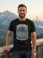 Hong Kong Harbor Skyline Graphic T-Shirt Unisex Travel Tee