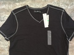 Men’s Shirt Calvin Klein Sz L Pullover V Neck Straight Hem Black New NWTs