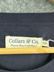 Collars & Co T-Shirt Blue Cotton Silk Luxury Touch Minimalist Mens 2XL