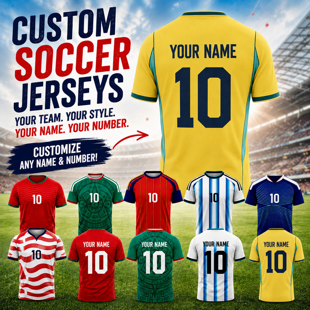 Custom Soccer Jersey Personalized Name Number Logo, USA World Cup Shirt