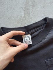 Vintage Chrome Hearts Black Long Sleeve Pocket Tee Star Graphic Print Size S