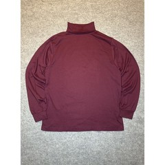 Eddie Bauer Vintage Turtleneck Shirt Large Burgundy Made in USA Cotton Blend