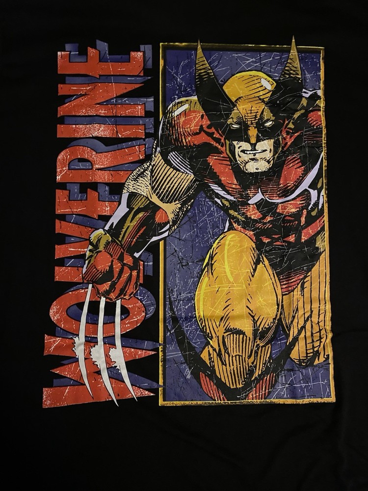 X-Men Shirt ADULT BLACK WOLVERINE BROWN SUIT Marvel