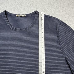 Marine Layer Signature Crew Tee Shirt Mens Medium Blue Striped Made USA Casual