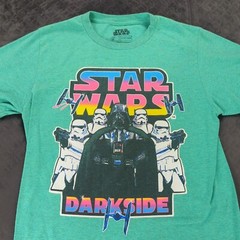 Star Wars Shirt Darth Vader Darkside Green Colorful Short Sleeve Adult Small