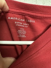 American Eagle Outfitters Mens Red Short Sleeve Standard Fit Cotton T-Shirt L
