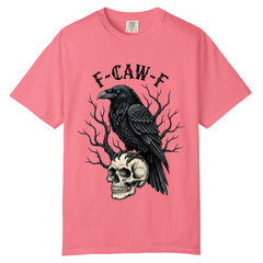 Black Crow F Caw F Skull T shirt, Comfort Colors T Shirt, Unisex Streetwear Tee