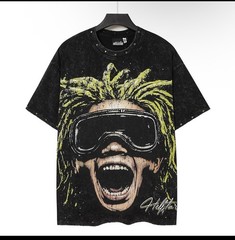 Hellstar Black Graphic Print Crew Neck Short Sleeve T-Shirt L Made in USA