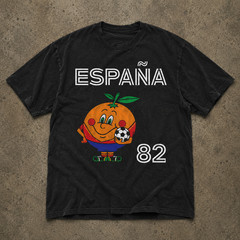 Spain Soccer Cartoon Graphic Tee Mens Womens Vintage Style ESPANA T-Shirt Black