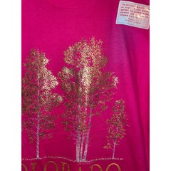 Vintage Colorado Tree Shirt Gold Trees Single Stitched Pink Tee VTG 90s Large
