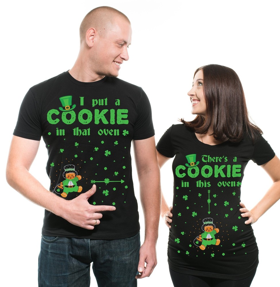 Pregnancy T-Shirt ST Patrick’s Day Maternity T-Shirt Couple Shirts Paddy’s Day T