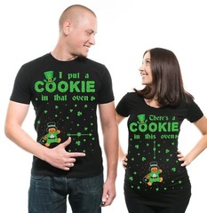 Pregnancy T-Shirt ST Patrick’s Day Maternity T-Shirt Couple Shirts Paddy’s Day T