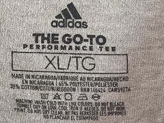 Adidas The Go-To Performance Tee Gray w/Gold Logo Climalite T-Shirt Mens XL 2019