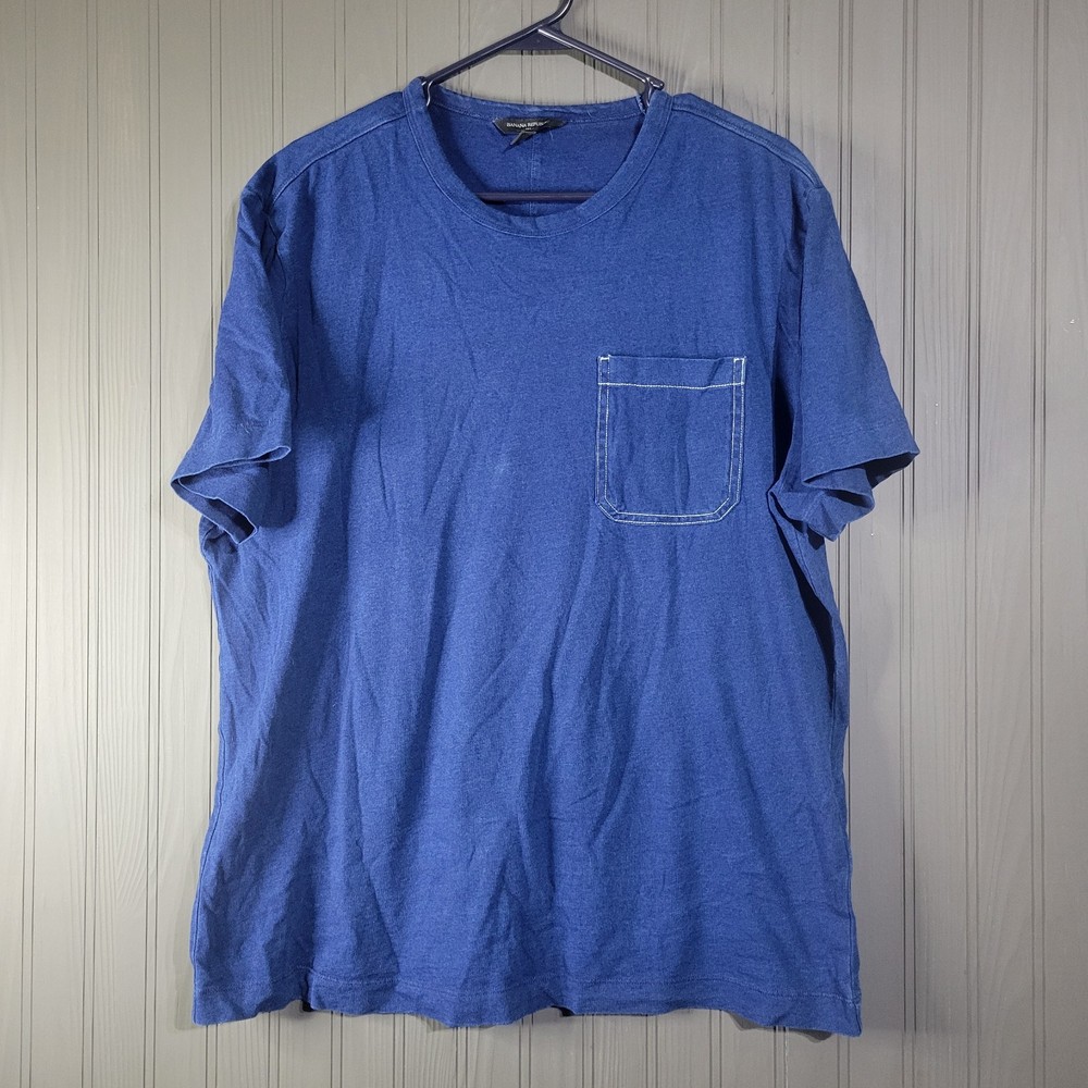 Banana Republic Short Sleeve Round Neck T-Shirt Pocket Blue Men’s Large