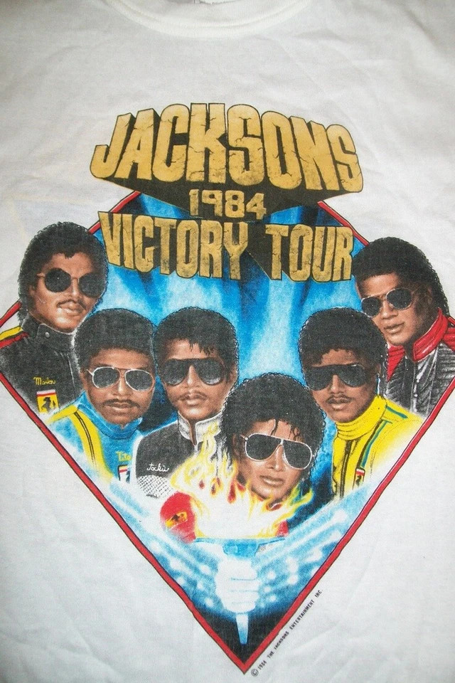 The Jackson 5 Band VICTORY TOUR Cotton White Full Size Unisex T Shirt J745