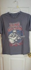 Large Gray And Red Luke Combs World Tour Graphic T Shirt #Country