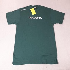 Diadora Shirt Mens Small Green Soccer Logo Outdoor Sports Exercise Gym Run New