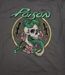 Poison Mens Poison Metal Rock Band Classic Retro Graphic Gray Shirt New S, L, XL