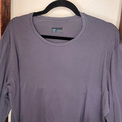 Janji Groundwork Long Sleeve Running Shirt Gray Supima Cotton Blend Mens Large