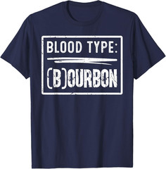 My Blood Type is Bourbon Retro Funny Drinking Humor T-Shirt