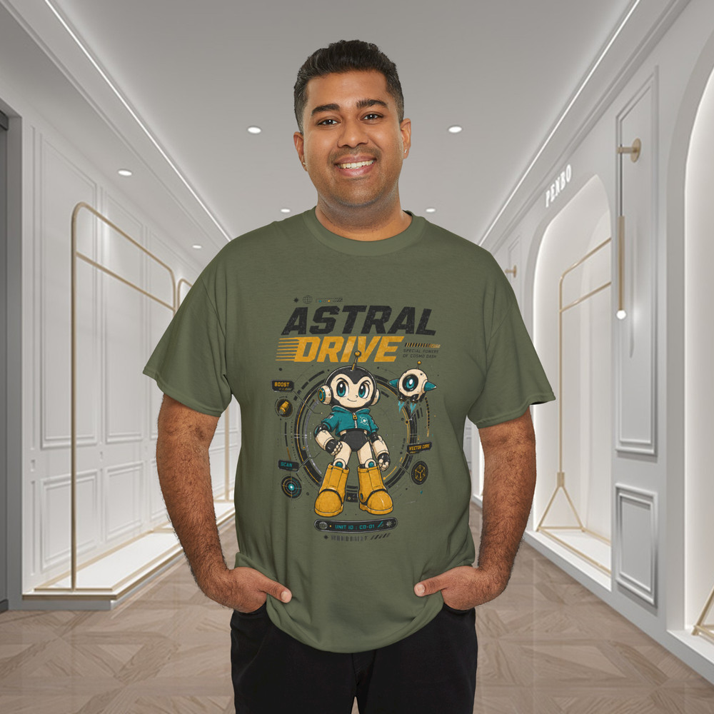 Astral Drive Cosmo Dash Sci-Fi Robot Graphic T-Shirt